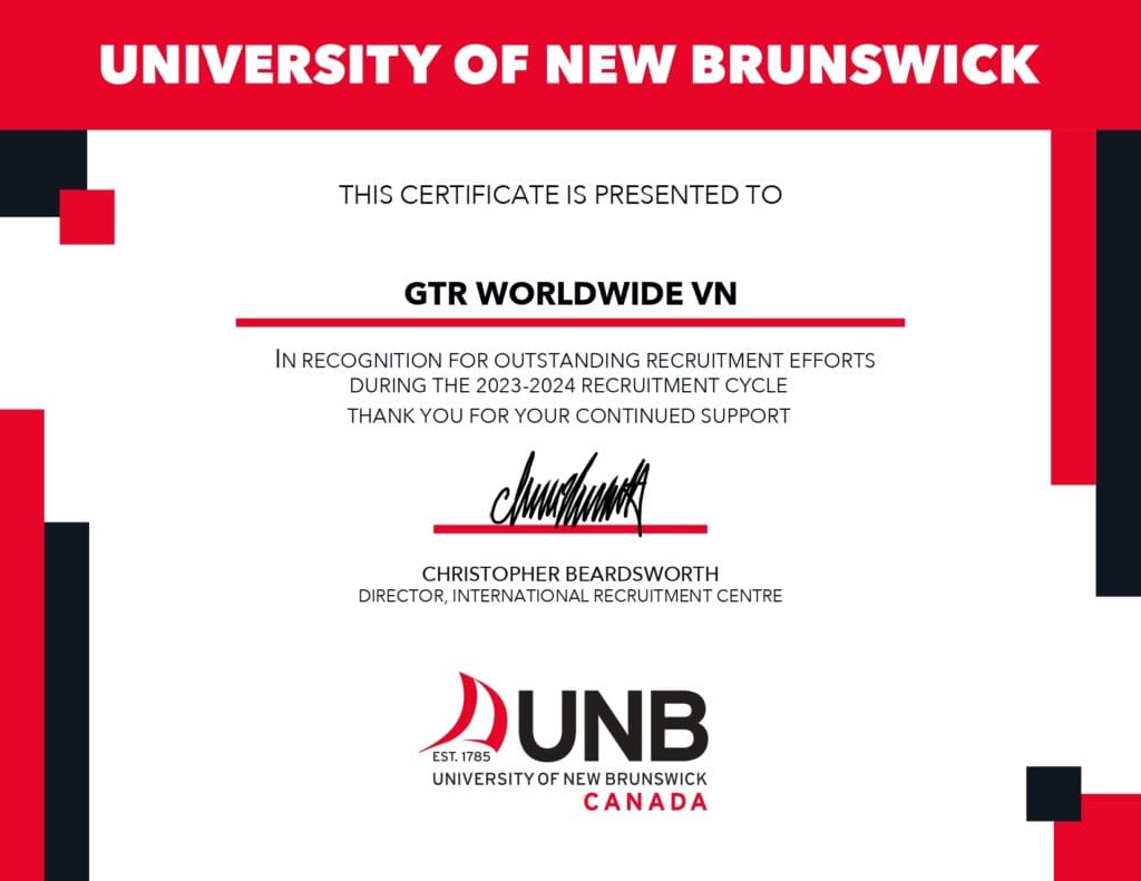 05 điều mà du học sinh Canada cần lưu ý để tăng cơ hội định cư cho mình 11 Đại diện University Of New Brunswick (UNB) tại Việt Nam