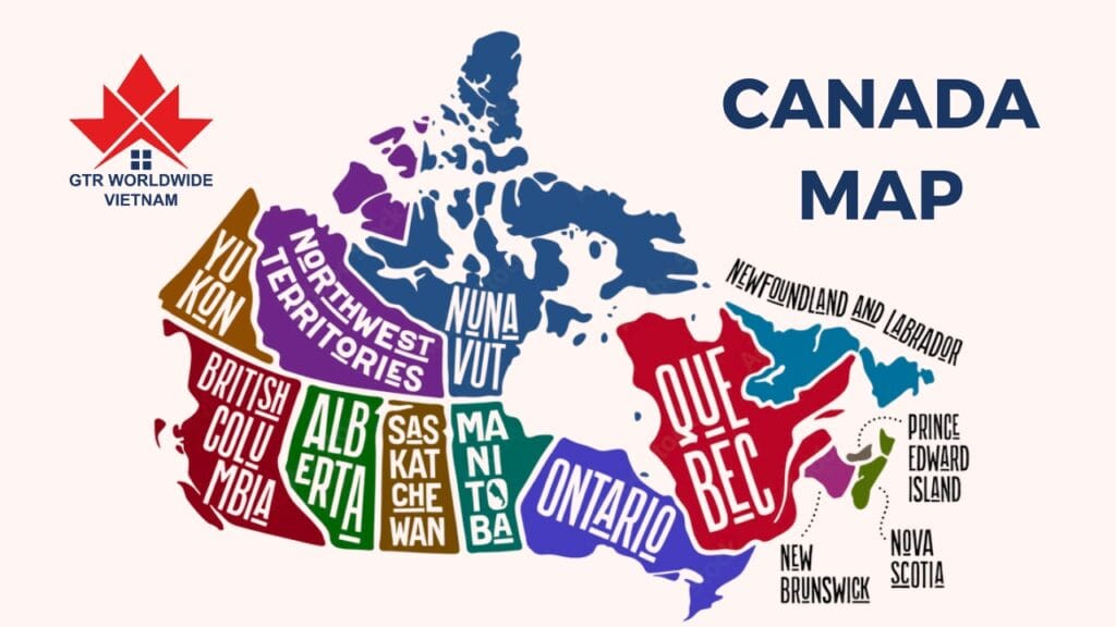 Cách di chuyển giữa 13 tỉnh bang và vùng lãnh thổ Canada